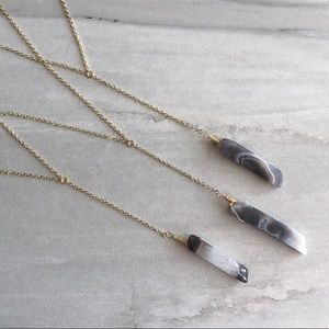 Estrella & Luna Jewelry - Botswana Agate Lariat Necklace Estrella & Luna Jewelry - Botswana Agate Lariat Necklace